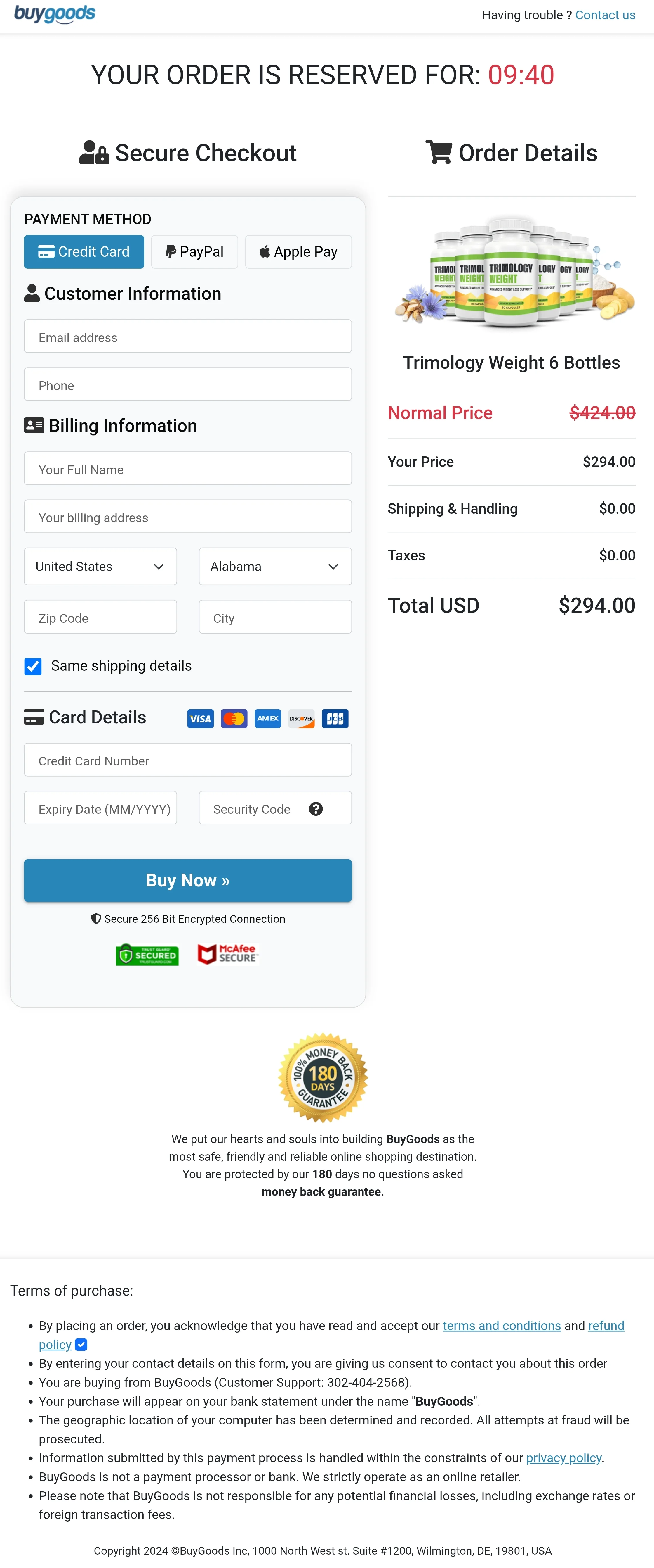 Trimology order form